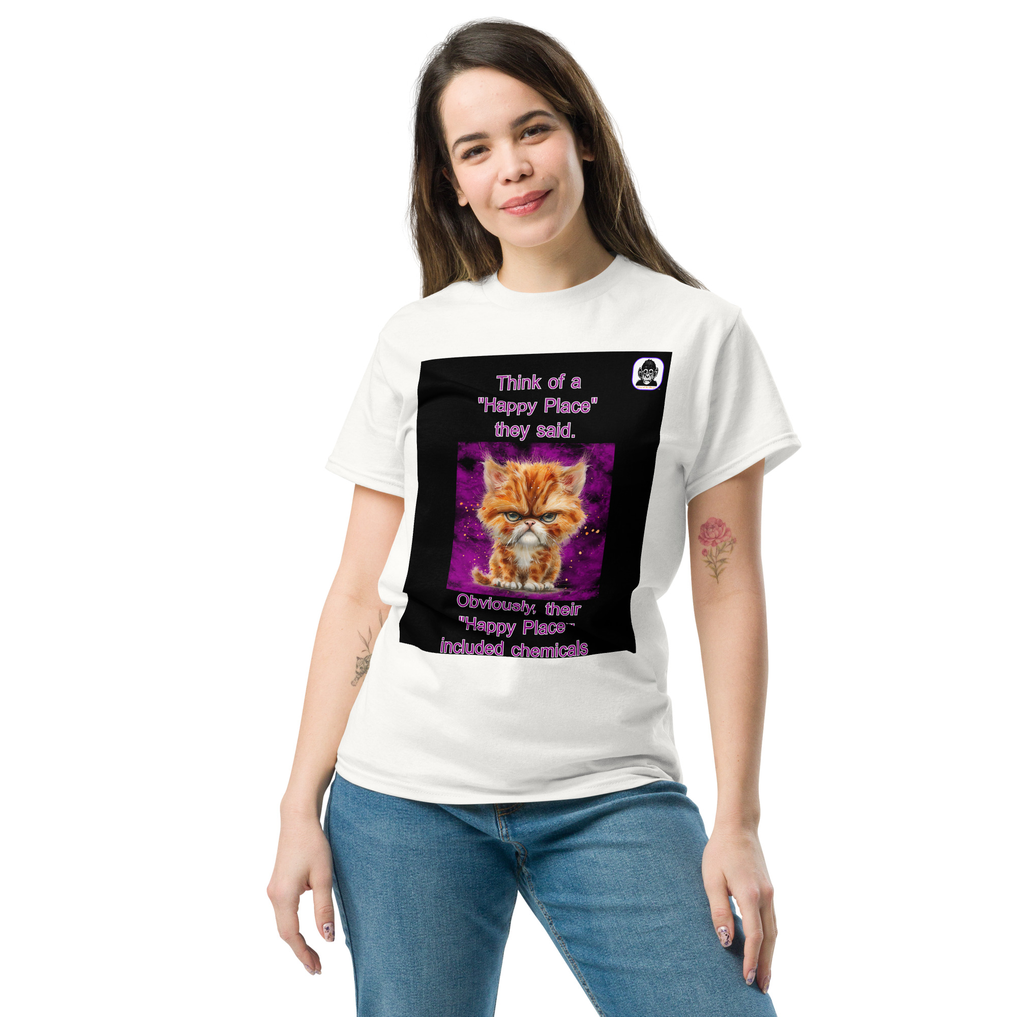 Grumpy cat - in search of "Happy Place" Unisex classic T-Shirt