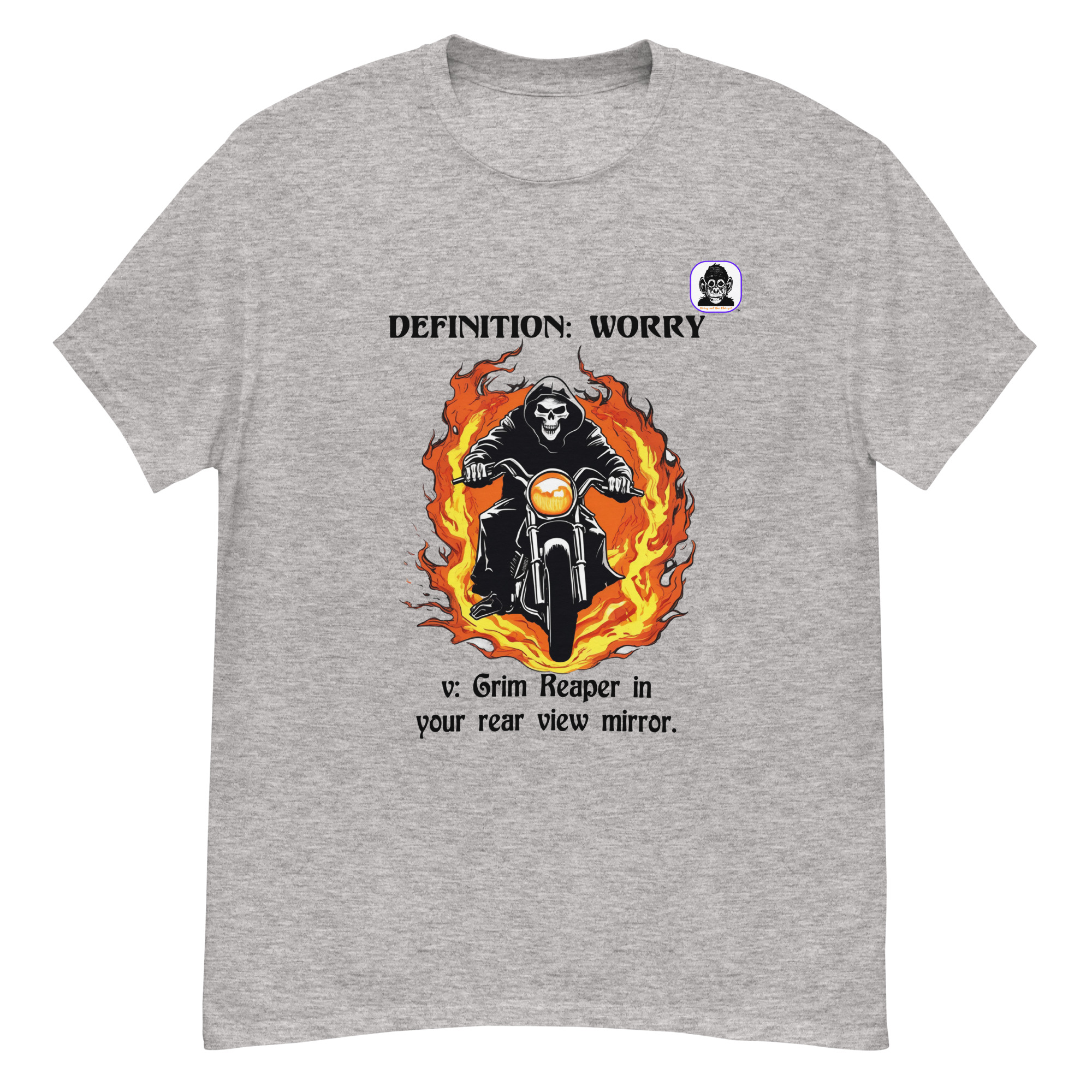 Defintion: WORRY - Grim Reaper in you rear view mirror Unisex classic T-Shirt
