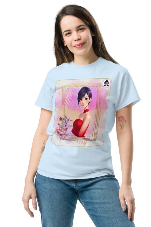 Beautifully framed black haired girl Unisex classic Anime T-Shirt