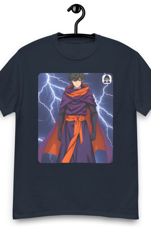 Lightning with black haired robed guy Unisex classic Anime T-shirt