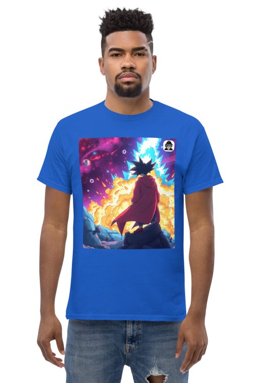Black hair looking into space explosion Unisex classic Anime T-Shirt