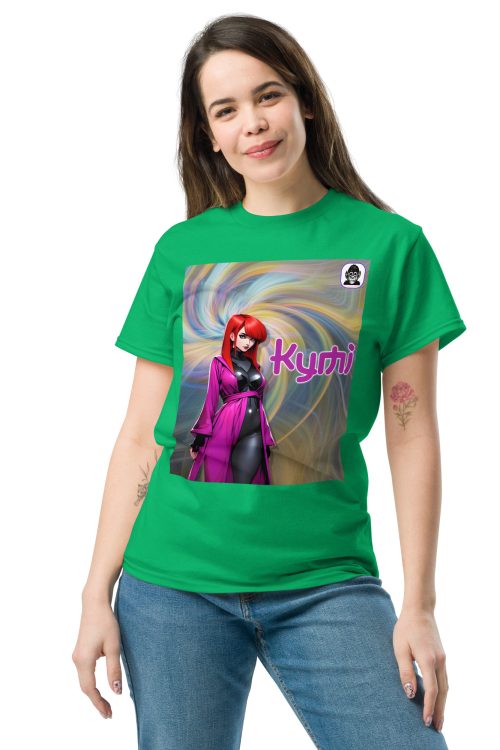 Anime Kymi with swirling background Unisex classic Anime T-Shirt