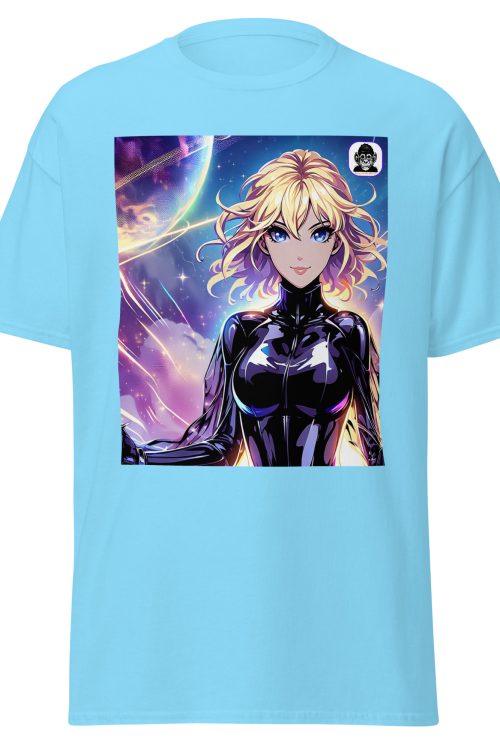 Blonde anime girl in black “catsuit” Unisex classic Anime T-Shirt