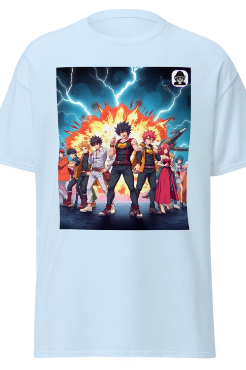 Anime Group in front of explosion Unisex classic Anime T-Shirt