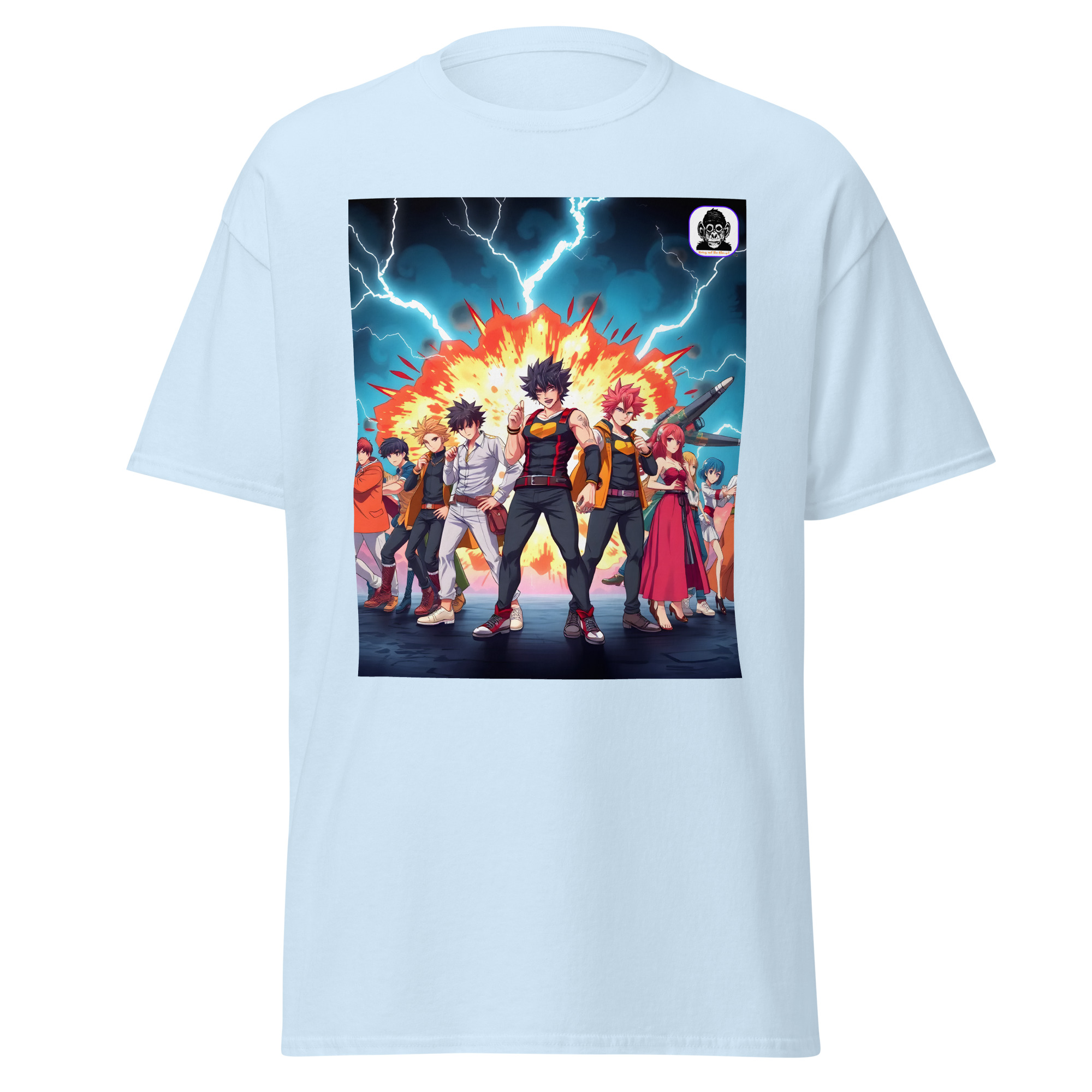 Anime Group in front of explosion Unisex classic Anime T-Shirt