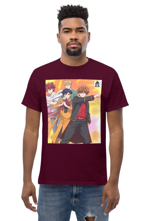 Anime Group with explosive background Unisex classic T-Shirt